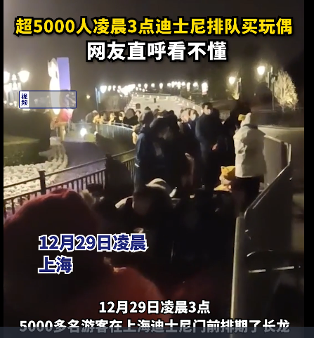 凌晨3点超5000人迪士尼排队买玩偶