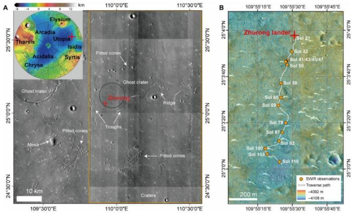 中科院团队：中国“祝融号”火星车发现火星近期水活动迹象