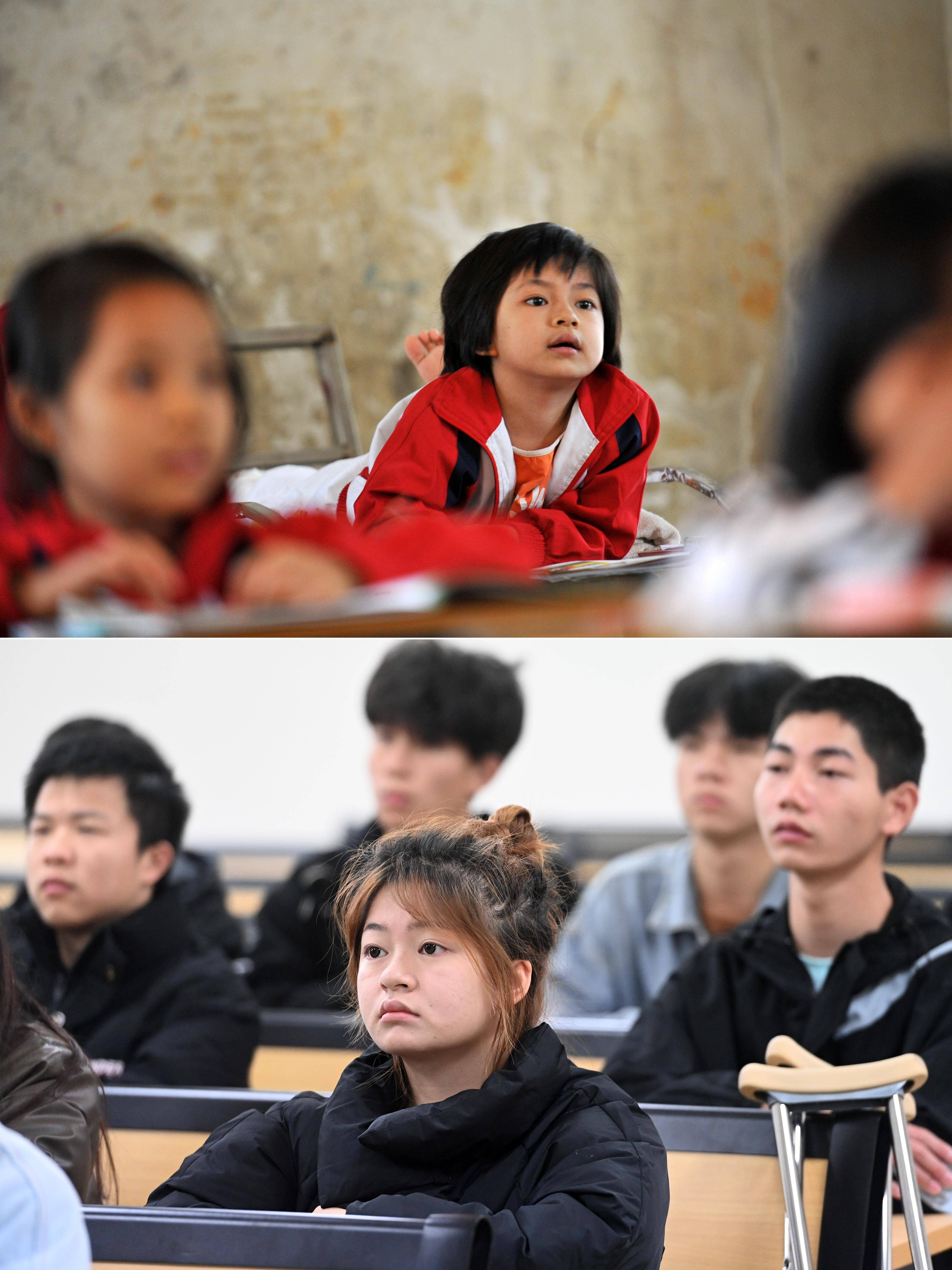 那个趴在床上听课的小女孩已圆大学梦