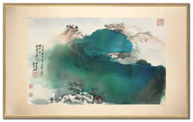 张大千泼彩《翠岭晴云》将拍卖,这幅画卢燕已珍藏多年